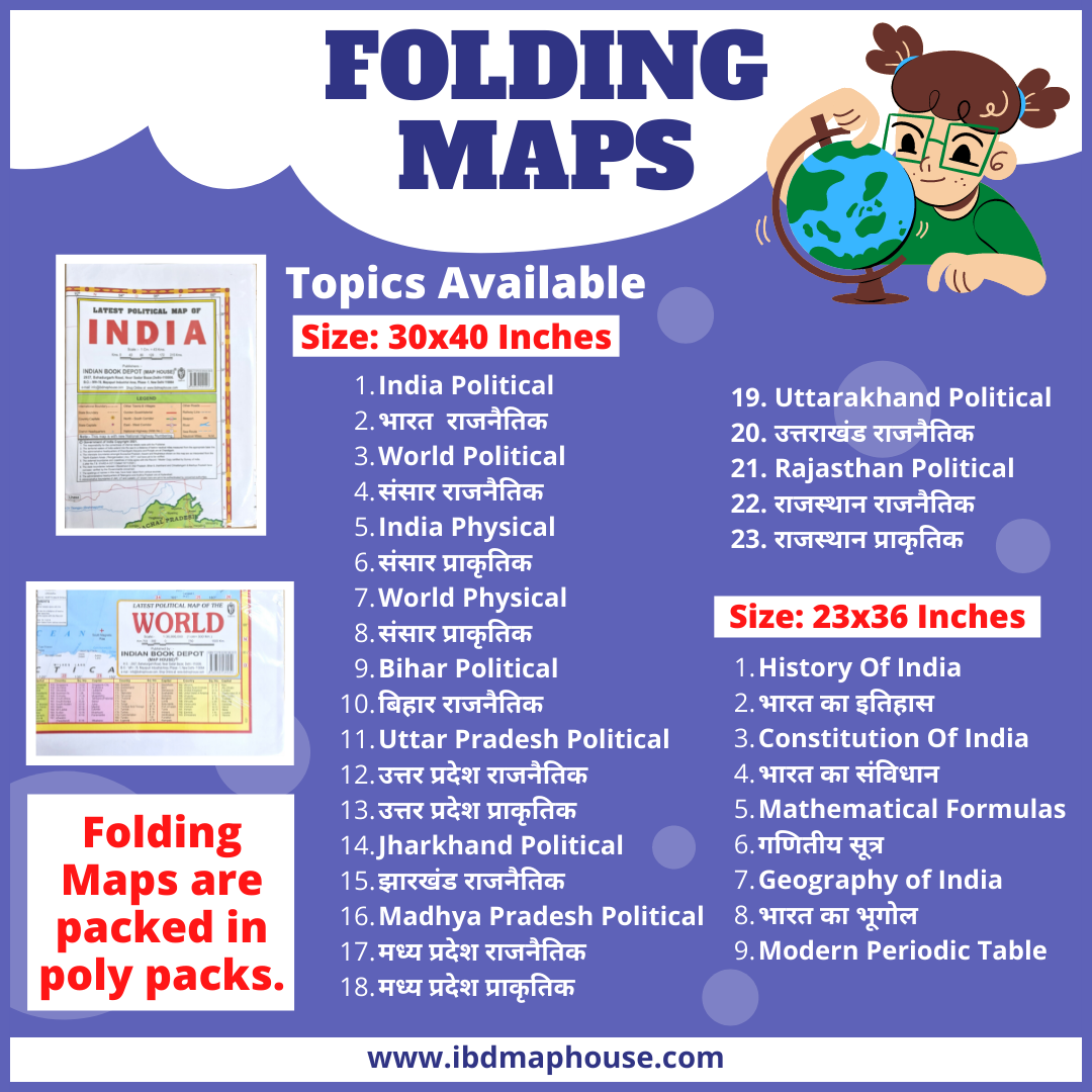 Combo pack of India and world Laminated maps 12 x 18 inchs