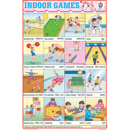 INDOOR GAMES SIZE 24 X 36 CMS CHART NO. 114 - Indian Book Depot (Map House)