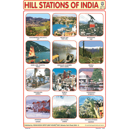 HILL STATIONS OF INDIA SIZE 24 X 36 CMS CHART NO. 115 - Indian Book Depot (Map House)