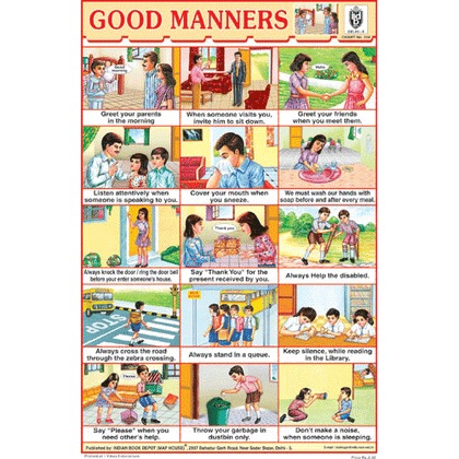 GOOD MANNERS SIZE 24 X 36 CMS CHART NO. 224 - Indian Book Depot (Map House)
