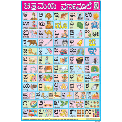 KANNADA ALPHABET SIZE 24 X 36 CMS CHART NO. 243 - Indian Book Depot (Map House)