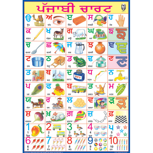 PUNJABI ALPHABET CHART SIZE 50 X 75 CMS