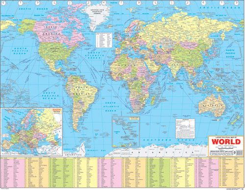 WORLD POLITICAL (ENGLISH) SIZE 55 X 70 CMS