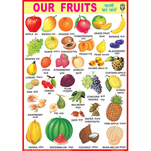 OUR FRUITS CHART SIZE 70 X 100 CMS