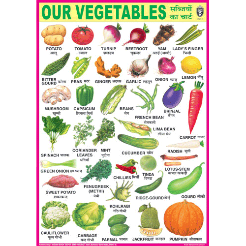 OUR VEGETABLES CHART SIZE 70 X 100 CMS