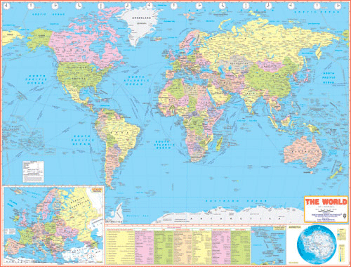 WORLD POLITICAL (ENGLISH) SIZE 100 X 140 CMS